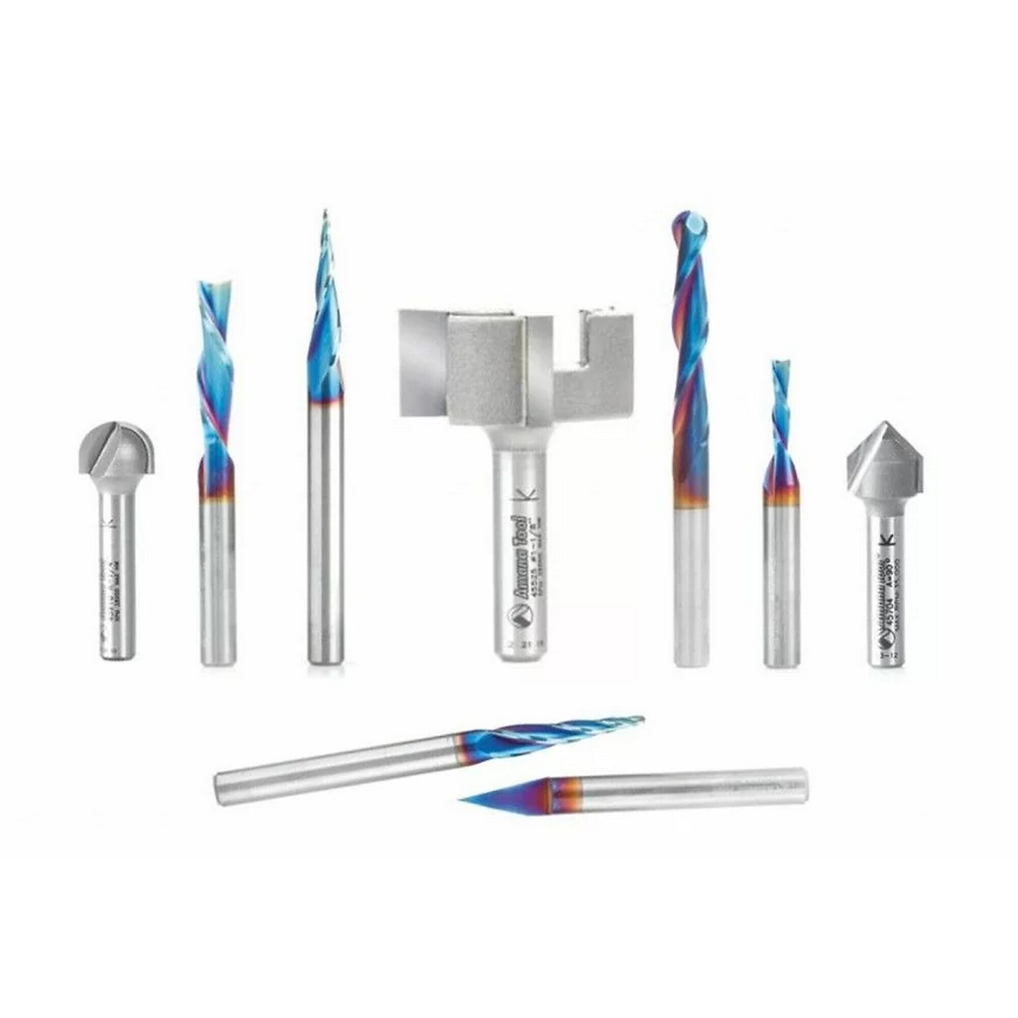 Axiom, Axiom CNC Bit Set (9pc) by Amana 1/4in., Horsepower 0 Amps 0 Model# ABS901